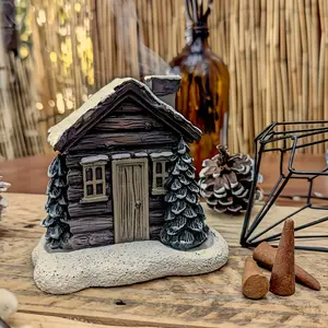 1pc Snow House Chimney Incense Burner, Christmas Gift, Home Decor