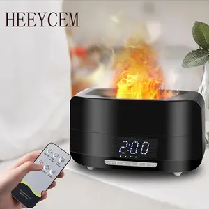 HEEYCEM Flame Aroma Diffuser, Humidifier with Bluetooth-compatible Speaker & Clock, Essential Oil Diffuser, High Capacity Humidifier for Office & Bedroom