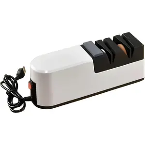 Electric Knife Sharpener with USB Port Interface, 2-Stage Automatic Sharpening System for Kitchen Knives, Multifunction Electric Sharpening Tool (No Batteries) Generic