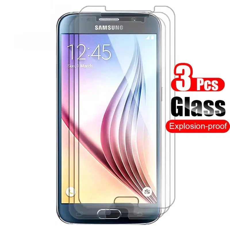 3Pcs 9H Tempered Glass Screen Protector for Samsung Galaxy S6 (G920F, G9200) - Transparent, Scratch-Resistant Protective Shield, Easy Installation, Manufacturer Warranty, No Battery Needed Mobile Phone Accessory