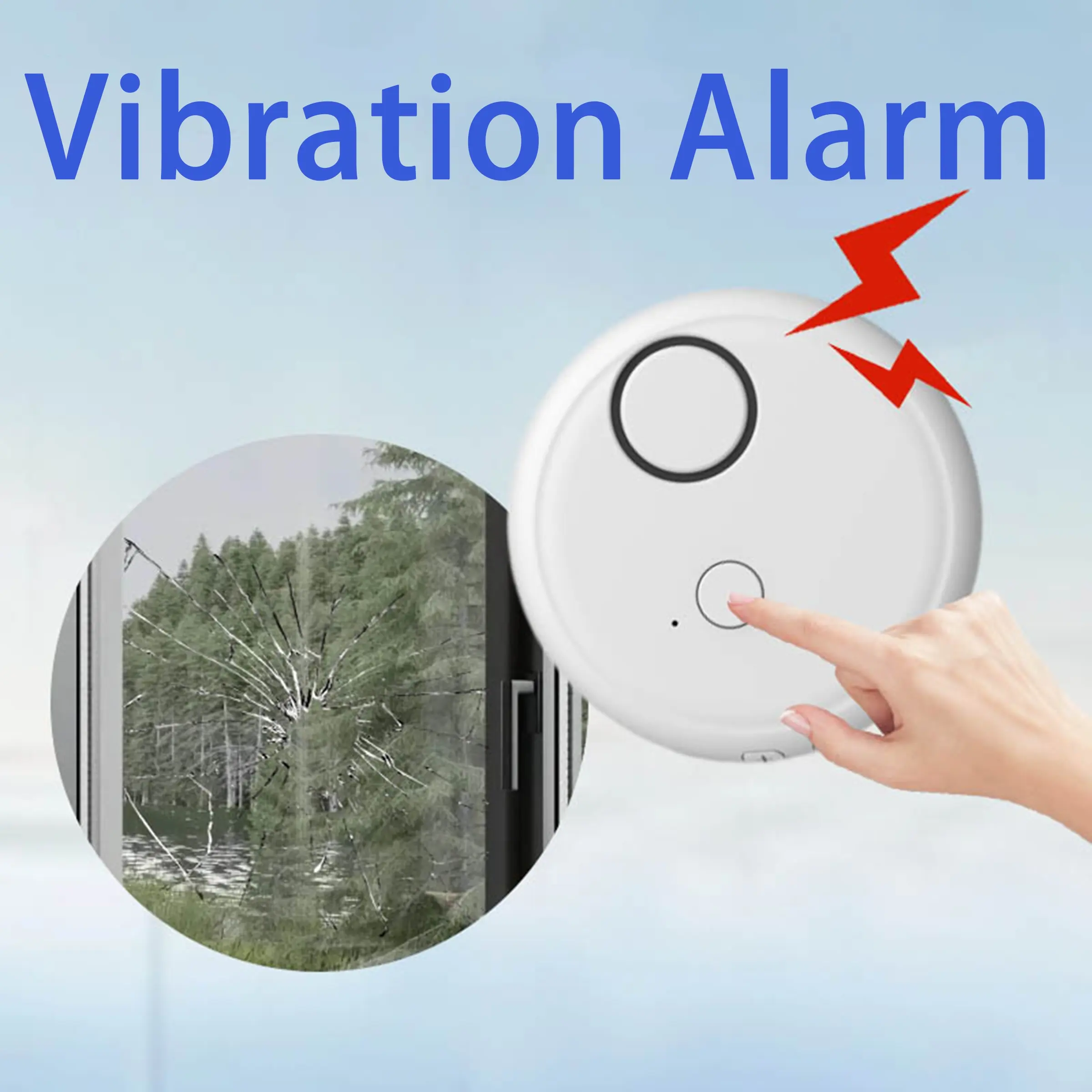 Wireless Vibration Alarm Sensor, High Decibel Alert for Home Security, Adjustable Sensitivity, Easy Installation, Anti-Theft Protection