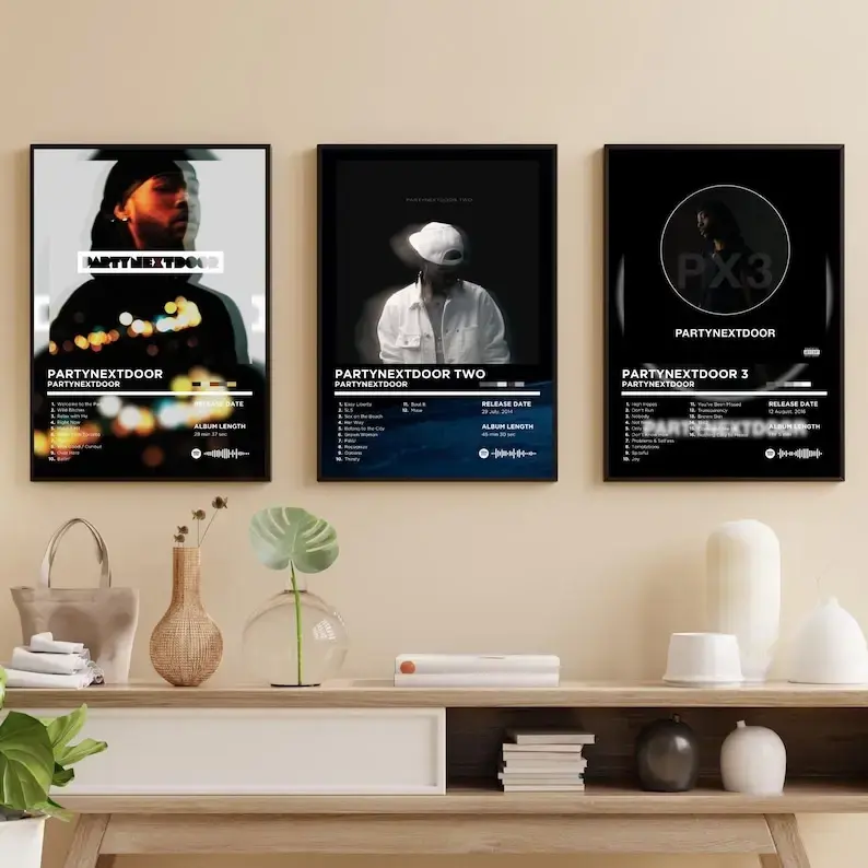 PartyNext-Door Album Poster Unframe Set of 3 Print Art Rapper Album Cover Print