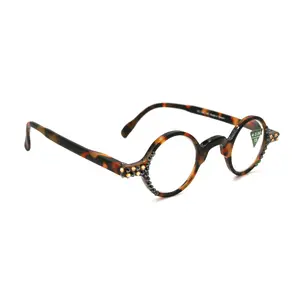 Picasso, (Bling) Women Reading Glasses W (Light Colorado, Cooper) Genuine European Crystals, Round  (Brown) Tortoiseshell. NY Fifth Avenue