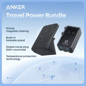 Anker Magnetic Power Bank, Built-In Foldable Stand, USB-C Port on the Side, 5,000mAh Capacity+Anker Nano Adapter, 5-in-1 Ultra-Compact Global Charger tiktokshopspringglowup