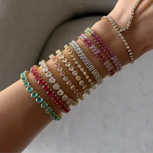 EVRY JEWELS Gold or Silver Plated Women's Tennis Bracelets