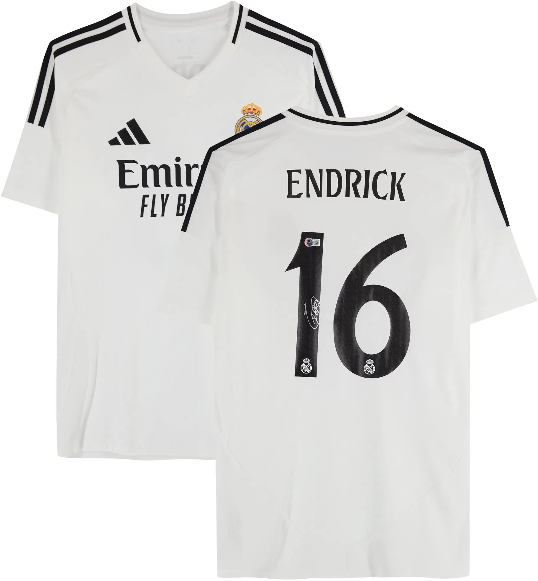 Endrick Real Madrid CF Autographed 2024-25 White Adidas Jersey - Fanatics Authentic Certified