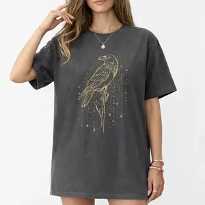 Comfort Colors Witchy Raven Shirt, Celestial Raven Graphic Tee, Gothic Bird Shirt, Gift for Raven Lovers