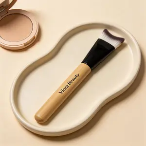 Angled Flat Face Contoured Foundation Brush - Soft Synthetic Bristles for Contour, Smooth Blending | Beauty Makeup Brush