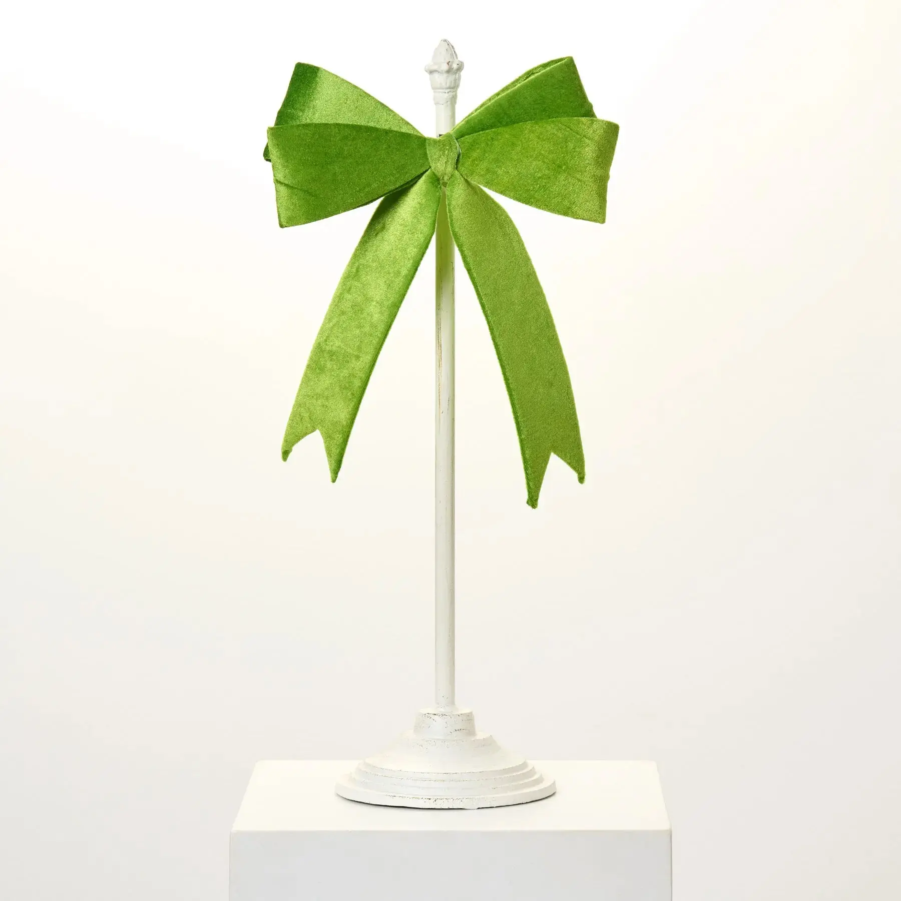 14" Wide 15" Tall Imported Classic Grinch Green Velvet Clip-On Bow Ribbon Christmas Ornament - Christmas Decorations for Tree, Door, Stairwell, Collectible Home & Party Decor
