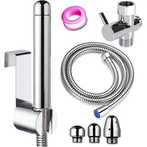 Bathroom Handheld 59 inch 3 Heads Aluminum Enema Shower Cleaner - Douche System Cleaner Shower Enema System