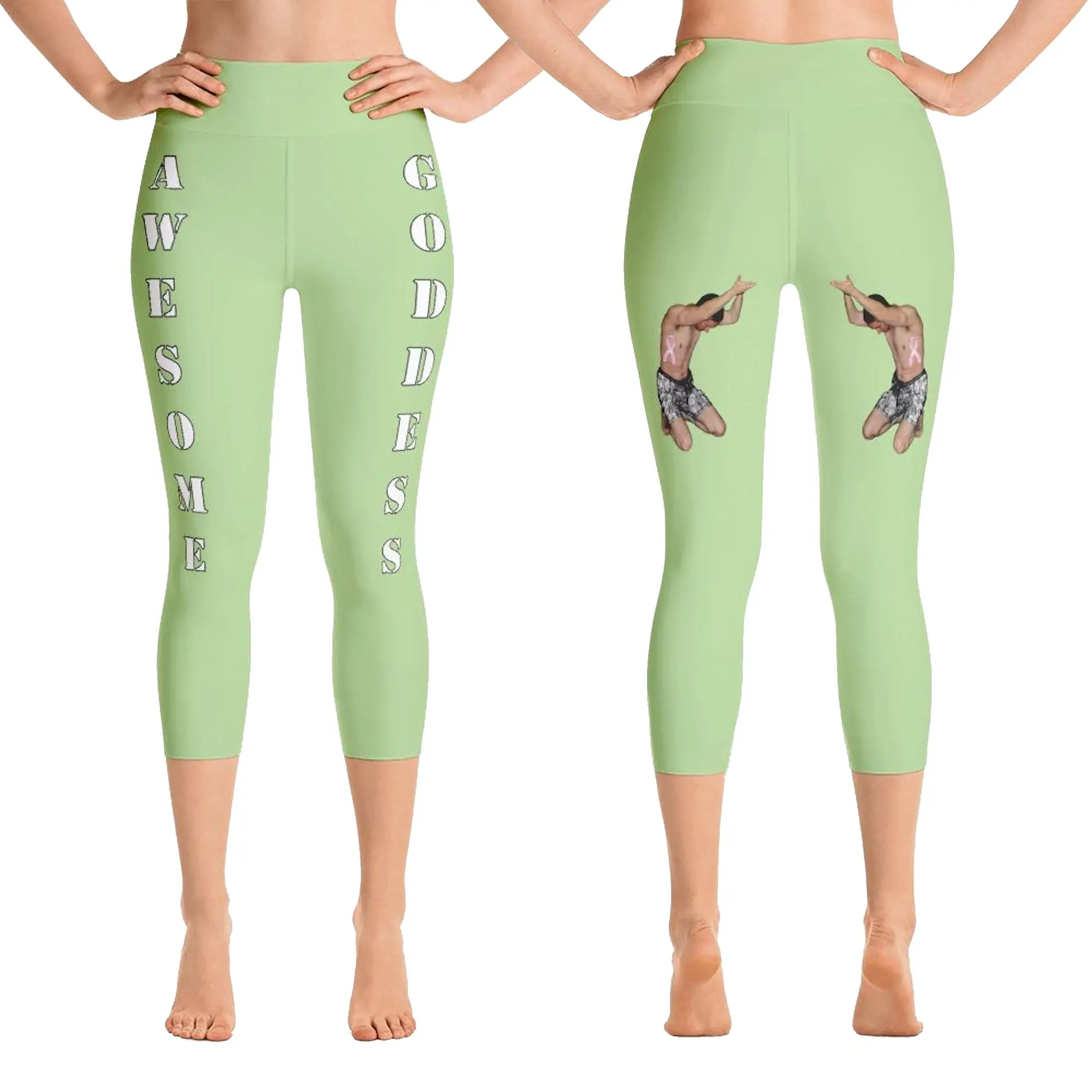 Pale Green Viral Awesome Goddess Leggings: Fresh Start, New You