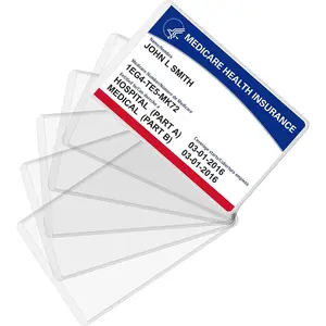 New Medicare Card Protector, 6-Pack Plastic Card Holders for Wallets, 12 mil single business card sleeves, waterproof protectors for credit cards, business cards, and social security cards