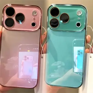 Luxury Tempered Glass Camera Protection phone case For iPhone 17 16 15 14 13 12 Pro Max Plating Shockproof Bumper Hard Back Cover Protective Protector