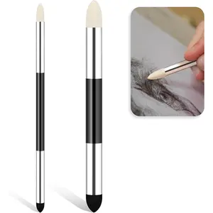Artist Blending Sponge Pen Dual Tip  Drawing Art Soft Pastel Blending Tools Washable Sketch Rubbing Sponge Brush for Artist Professional Sketch Drawing Blending  and Highlight