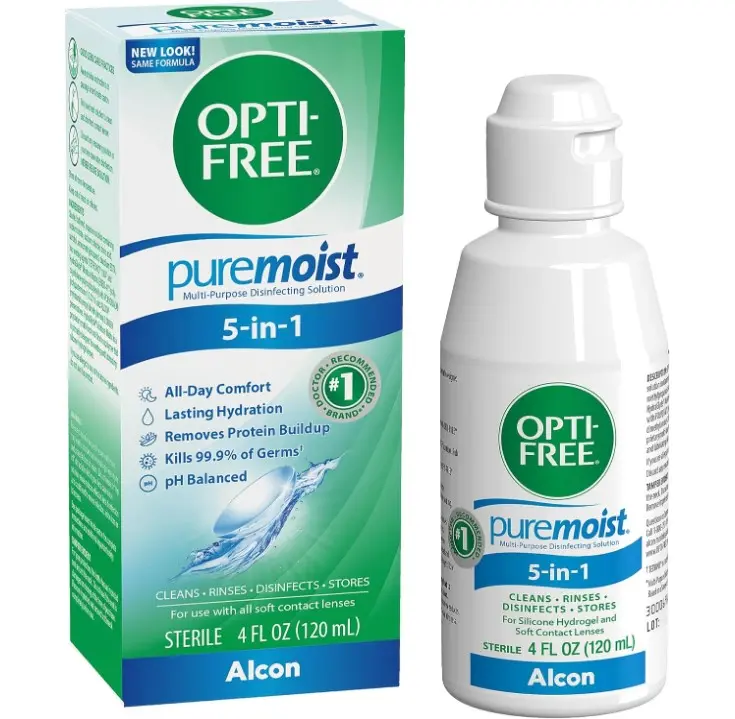 Opti-free Puremoist Multi-Purpose Contact Lens Cleaning and Disinfecting Solution, 4 Fl Oz