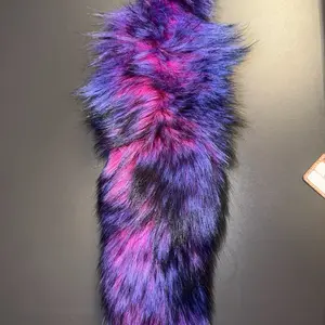 Galaxy Faux Tail - Vibrant Purple & Blue Faux Fur Tail for Stylish Outfits and Accessories