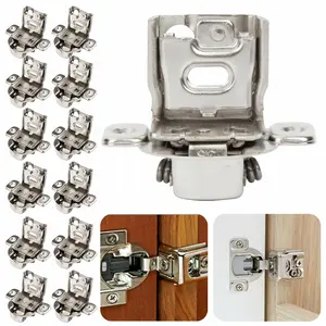 20Pack 1-1/4" Overlay Soft Close Face Frame 105° Compact Cabinet Hinge Handware Stainless Steel 3-Way Adjustable for Kitchen Wardrobe Closets