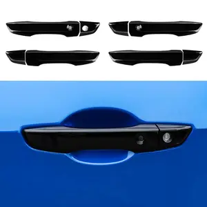 10th Gen Civic Accessories Door Handle Cover Exterior Decoration Compatible with Honda Civic 2021 2020 2019 2018 2017 2016 with Smart Auto Lock Holes (Black) (Carbon fiber)