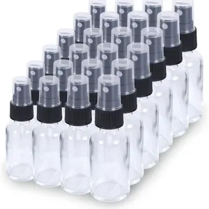 4pc-15ML to 30ML Transparent Glass Spray Bottles, Travel Size Essential Oil and Perfume Containers, Leak-Proof Sealed Design, Makeup Container