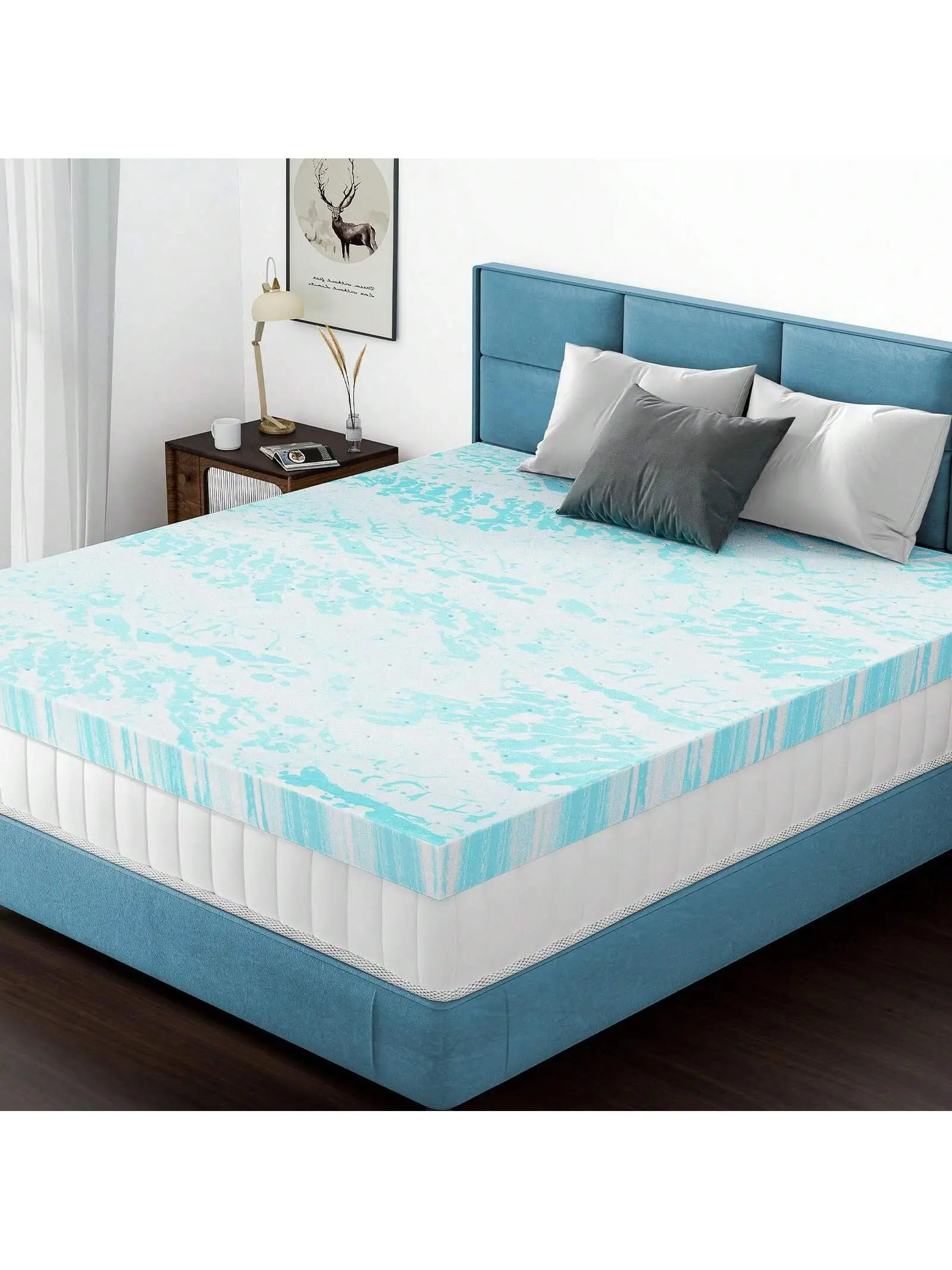 2/3 Inch Gel Memory Foam Mattress Topper – Cooling Ventilated Bed Pad, CertiPUR-US Certified, Breathable Foam Topper for Sleeper Sofa & Bed