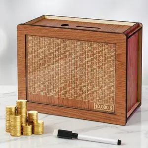 wooden money saving box