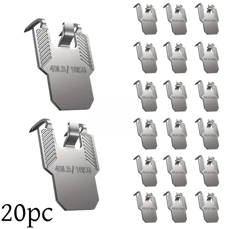 20 Metal Easel Hooks for Drywall, Heavy-Duty Art Frames, Mirrors, Photos, Posters, And Painting Hangers - Claw Hardware Kit for Room And Office Decoration