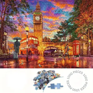 1000 Piece Street Scene Jigsaw Puzzle, Large Adult Family Interactive Toy, DIY Home Decor Brain Challenge, Holiday Theme, Perfect Gift