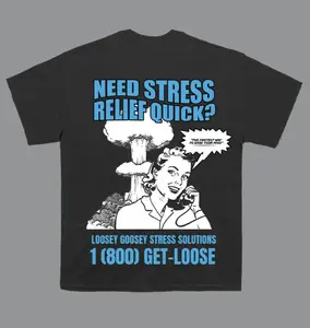 Loosey Goosey Blue Graphic Tee - 100% Combed Cotton Unisex Fit T-Shirt with Durable Screen Printed Design & Tagless Comfort Top Womenswear