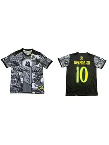 Summer Football Training Top Brazil Special Edition Jesus Black Grey Football Jersey Adult Children Outdoor Quick-drying Tshirts Sports Apparel