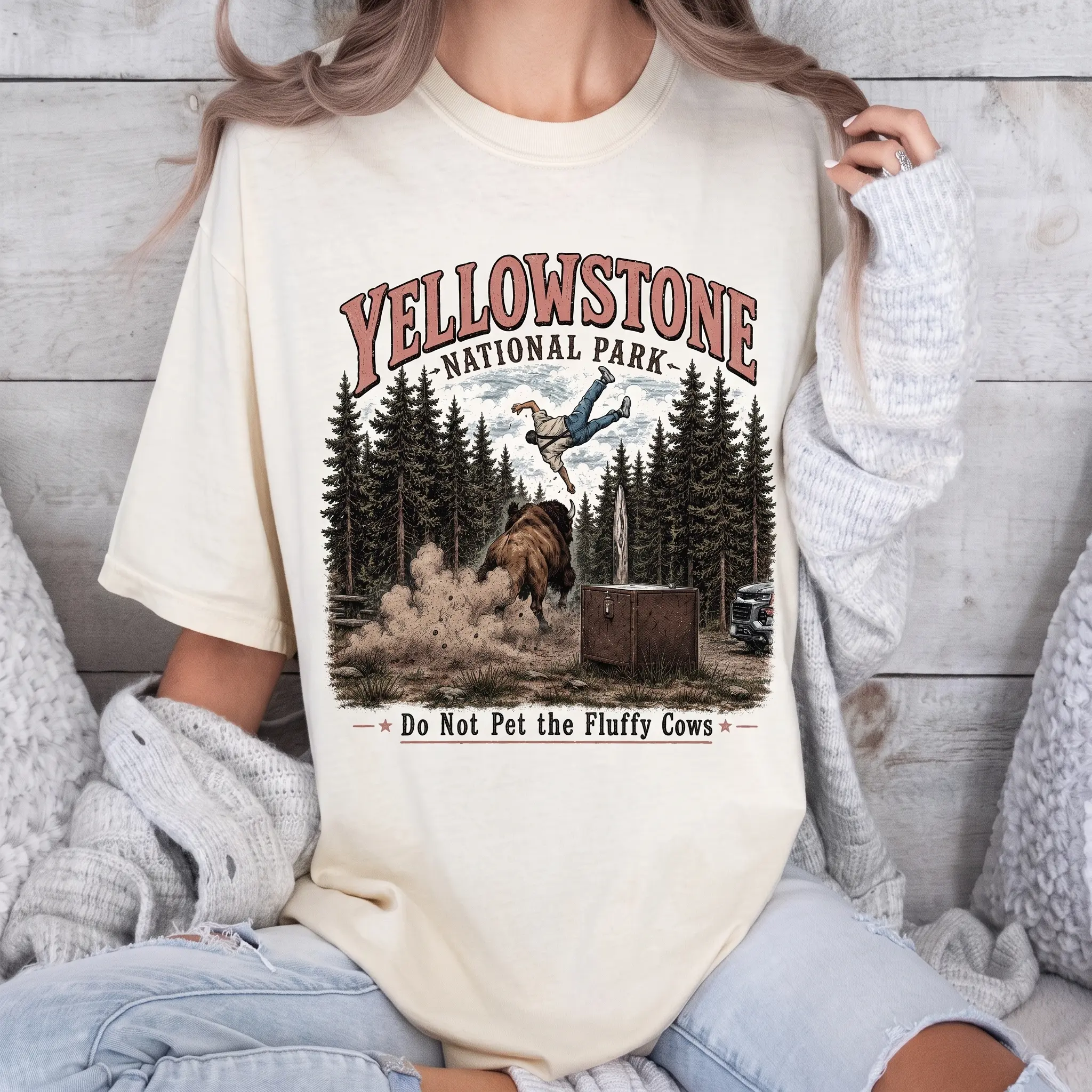Do Not Pet The Fluffy Cows T-Shirt, Yellowstone National Park Tee, Family Trip Outfit, Matching Camp Tees, Vacation Gifts