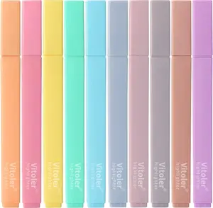 10 Pcs Cute Pastel Highlighters Set - Chisel Tip Bible Markers for Journaling, Planner & School Supplies - Assorted No Bleed Colors for Notes & Creative Projects Piochoo