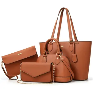 Bagsure Women's 4PCS Fashion Handbag Set Tote Crossbody Wallet & Shoulder Bag Elegant Synthetic Leather Purses for Everyday Gift Mother's Day, Crossbody Bags For Women,summervibes outdoorfun