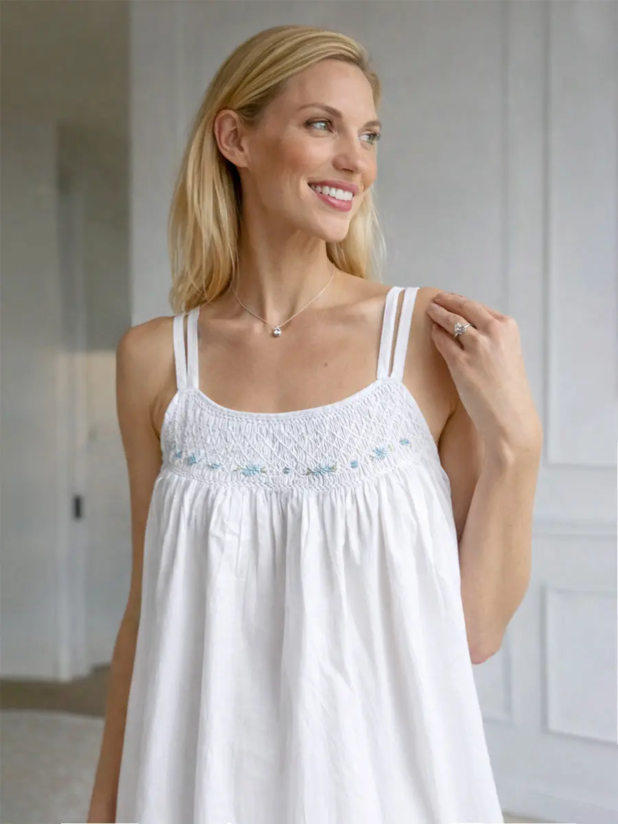 Grace White Cotton Nightgown