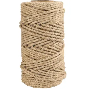 4MM Jute Rope,164Feet  and Heavy Duty Jute Twine, Brown Decoration  Twine String for Artworks, Gardening, Bundling, Camping, Decorating, and DIY Crafting (50M/164Ft * 4MM)