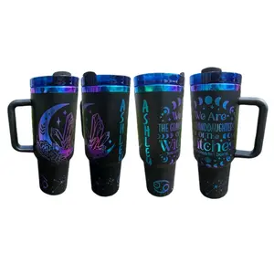 we are the granddaughters 40 oz tumbler chroma engraved crystal and moons, horoscope, zodiac, constellation engraved custom witchy vibes Drinkware