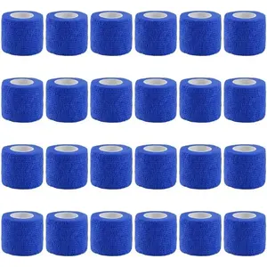 Self-Stick Bandage Rolls, 24 Pack, 5cm X 4.5m, Elastic Sports Tape Socks, Ankle Support, Elbow Wraps, Pet & Veterinary Compression