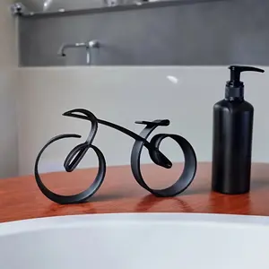 1 Modern Black Abstract Metal Bike Sculpture-Chic Iron Bike Decoration, Suitable for Home and Office, Perfect for Living Room, Bedroom, Study Room and Bathroom Display, Perfect for Room Decoration