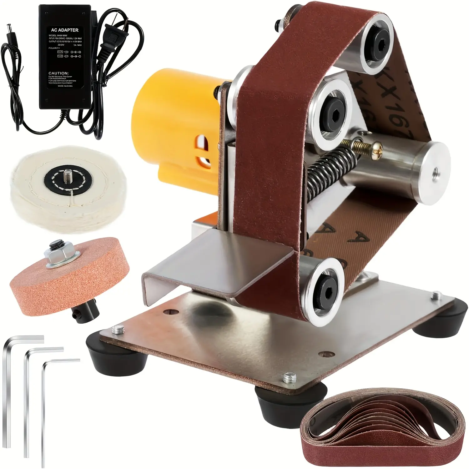 Mini Belt Sander, Electric Sander, Vertical belt sander for knife making, 7 Adjustable Speed Knife Polishing Kit, Power Belt Sanders for Woodworking, DIY