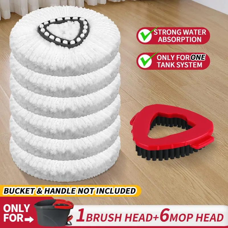 For O-Cedar EasyWring 1 Tank System Only Mop Head & Scrub Brush Refill Bucket & Handle NOT Included Perfect Suitable For All Floor Type Spin Mop Heads Spin Mop Replacement Head Mop Accessories Mop Head Replacements