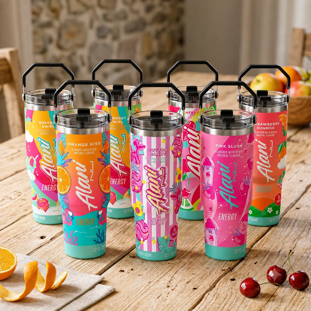 ALANI Energy Drink 40oz/ 20oz/ 30oz Skinny Tumbler | Handmade Sublimation Tumbler | Stainless Steel Travel Cup | Gift for Energy Drink Fans
