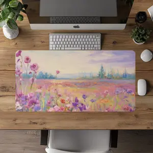 Floral Meadow Desk Mat, Colorful Floral Desk Pad, Flower Mousepad, Cute Office Decor, Botanical Desk Decor, Garden Desk Pad, Garden Gifts