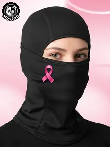 Women's Breast Cancer Ribbon Full Face Mask, Windproof Dustproof Sun Protection, Multi-Functional Outdoor Sports Helmet, Balaclava Face Mask, Windproof Face Cover