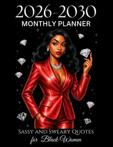 Black Girl Planner 2026-2030 With Sassy and Sweary Quotes Schedule Organizer From January 2026 to December 2030 60 Months with Holidays