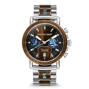 Limited Edition Cameroon Ebony Taylor Guitar Stainless Steel Chrono 44mm