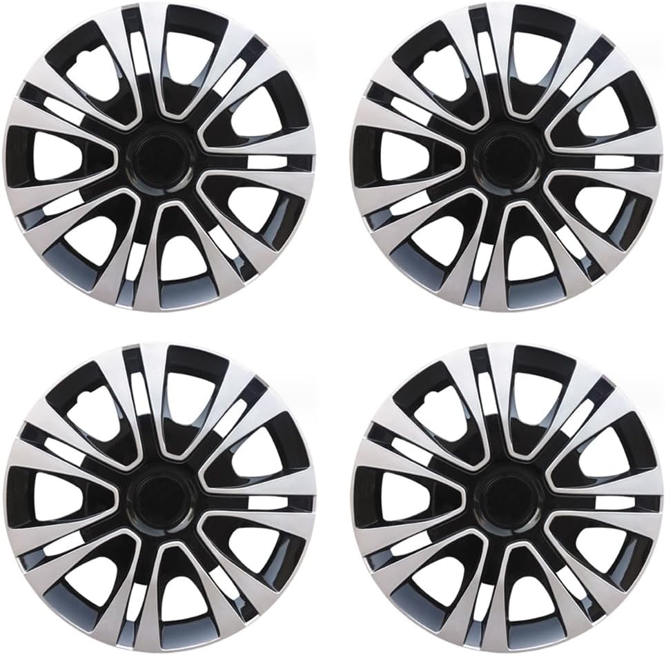 15 inch Hubcaps 4 Pack Wheel Cover Replacement Kit for Iron Rim Wheel Cover Car Hub Caps Wheel Rim Cover ABS Plastic Replacement Hubcap