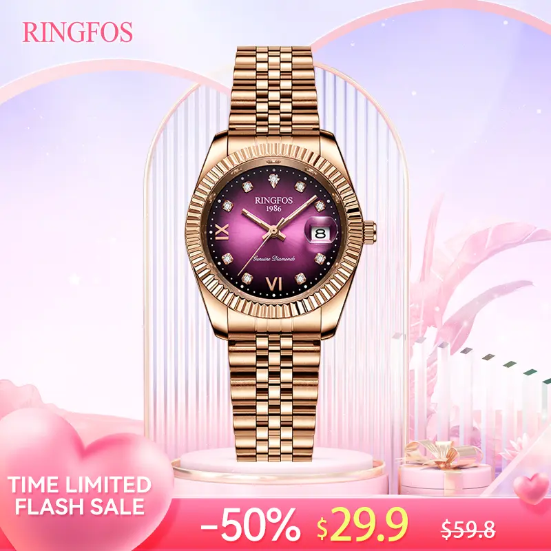 Elegant women’s quartz watch with a steel strap—fashionable for parties and a stylish accessory for everyday outfits; trendy and versatile design. Includes a gift box with fresh