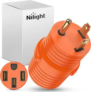 Nilight 30 Amp to 50Amp RV Power Adapter 3 Prong 125/250 Volt Heavy Duty Converter TT-30P to 14-50R 30A Male Plug to 50A Female Receptacle for Camper Caravan Trailer Generator