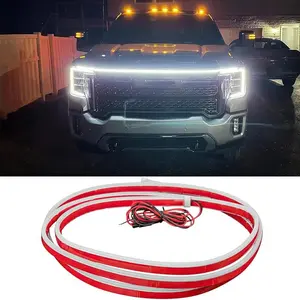 71 inch Car Hood Light Strip, Dynamic Scan Start Up LED Car Hood Light Strip, Waterproof Flexible Car Light Strip, Universal Car Accessories  with Unique Daytime Running Light Design, Easy Installation, 12V-Ice Blue eclipse led lights