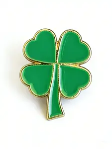 Elegant Four-Leaf Clover Brooch, Durable Metal Pins, Women's Collar Flower Decoration, Valentine's Day Gift, Mother's Day Present, Fashion Accessory