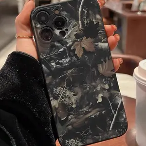 Camouflage Leaf Pattern Phone Case, Anti-drop Shockproof Phone Protective Cover, Phone Accessory Compatible with iPhone 11 12 13 14 15 16 17 Pro Max